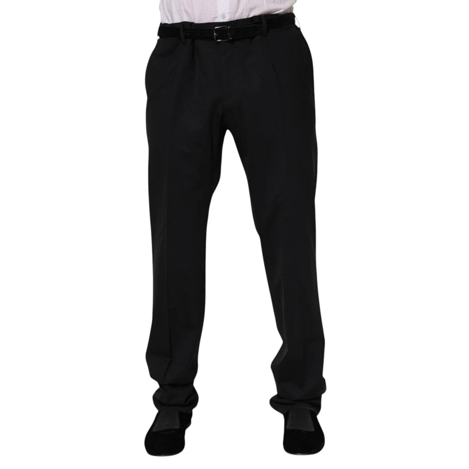 Dolce & Gabbana Black Wool Formal Dress Men Trousers Pants - Zeiniez
