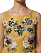 Dolce & Gabbana Yellow Silk Floral Embroidered Maxi Dress - Zeiniez