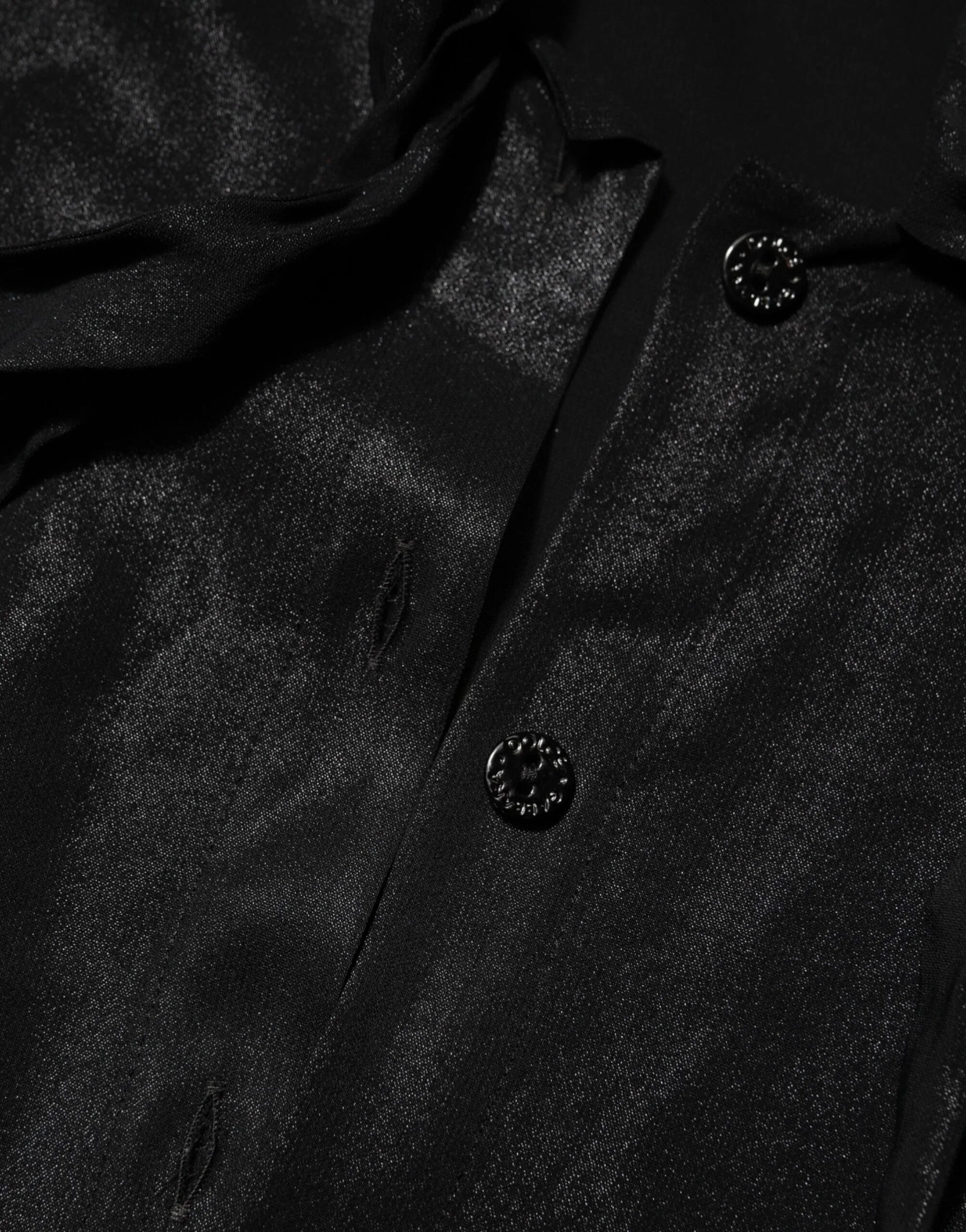 Dolce & Gabbana Black Viscose Long Sleeve Tie Neck Blouse Top - Zeiniez