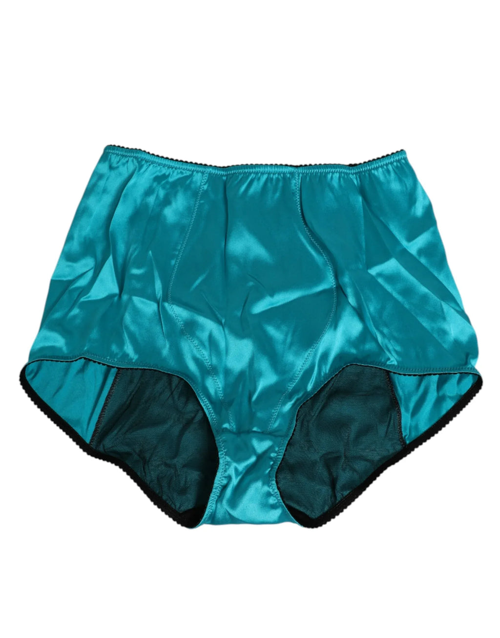 Dolce & Gabbana Aqua Green Satin High-Waist Briefs Underwear - Zeiniez