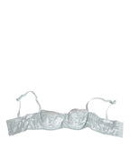Dolce & Gabbana Light Blue Silk Semi-Padded Balconette Underwear - Zeiniez