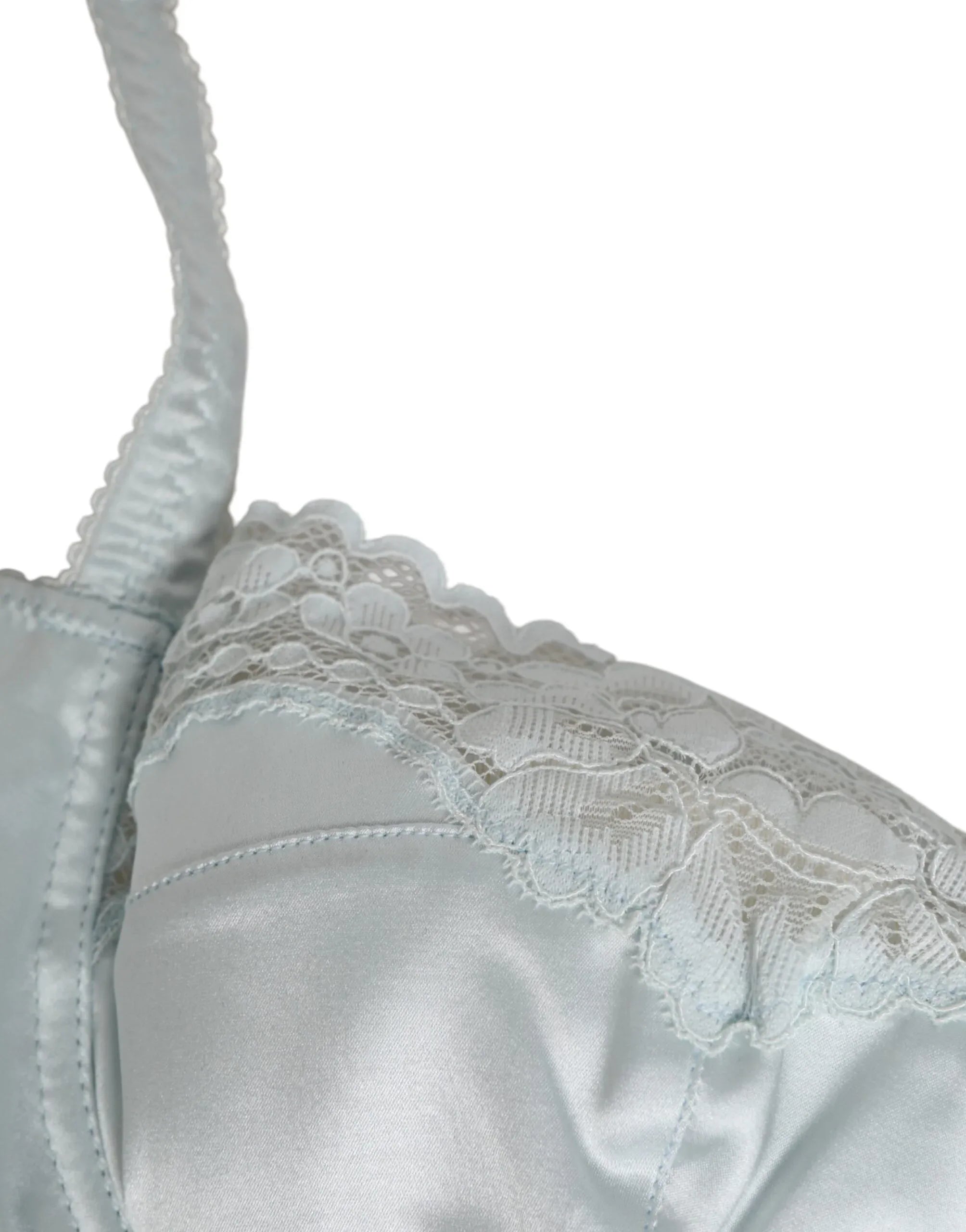 Dolce & Gabbana Light Blue Silk Semi-Padded Balconette Underwear - Zeiniez