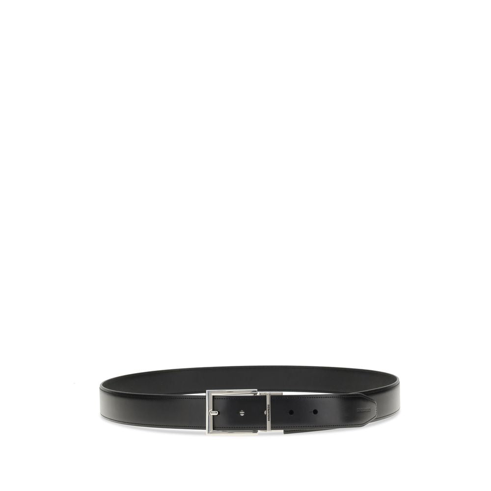 Dsquared² Black Calf Leather Bos Taurus Regular Belt Dsquared²