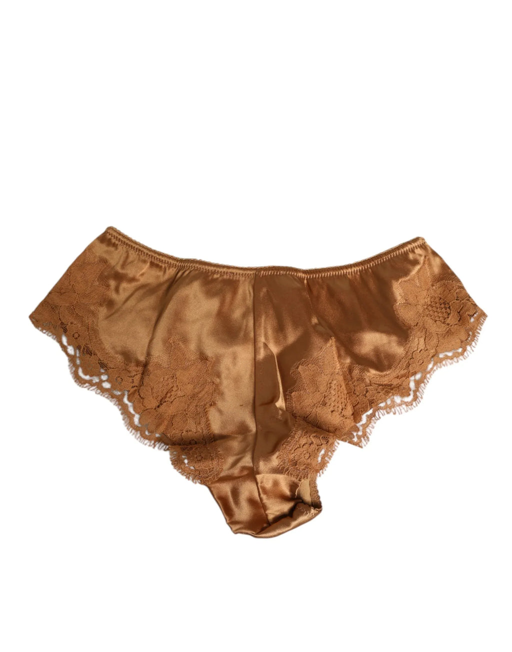 Dolce & Gabbana Brown Lace Silk Satin Slip Panties Underwear - Zeiniez