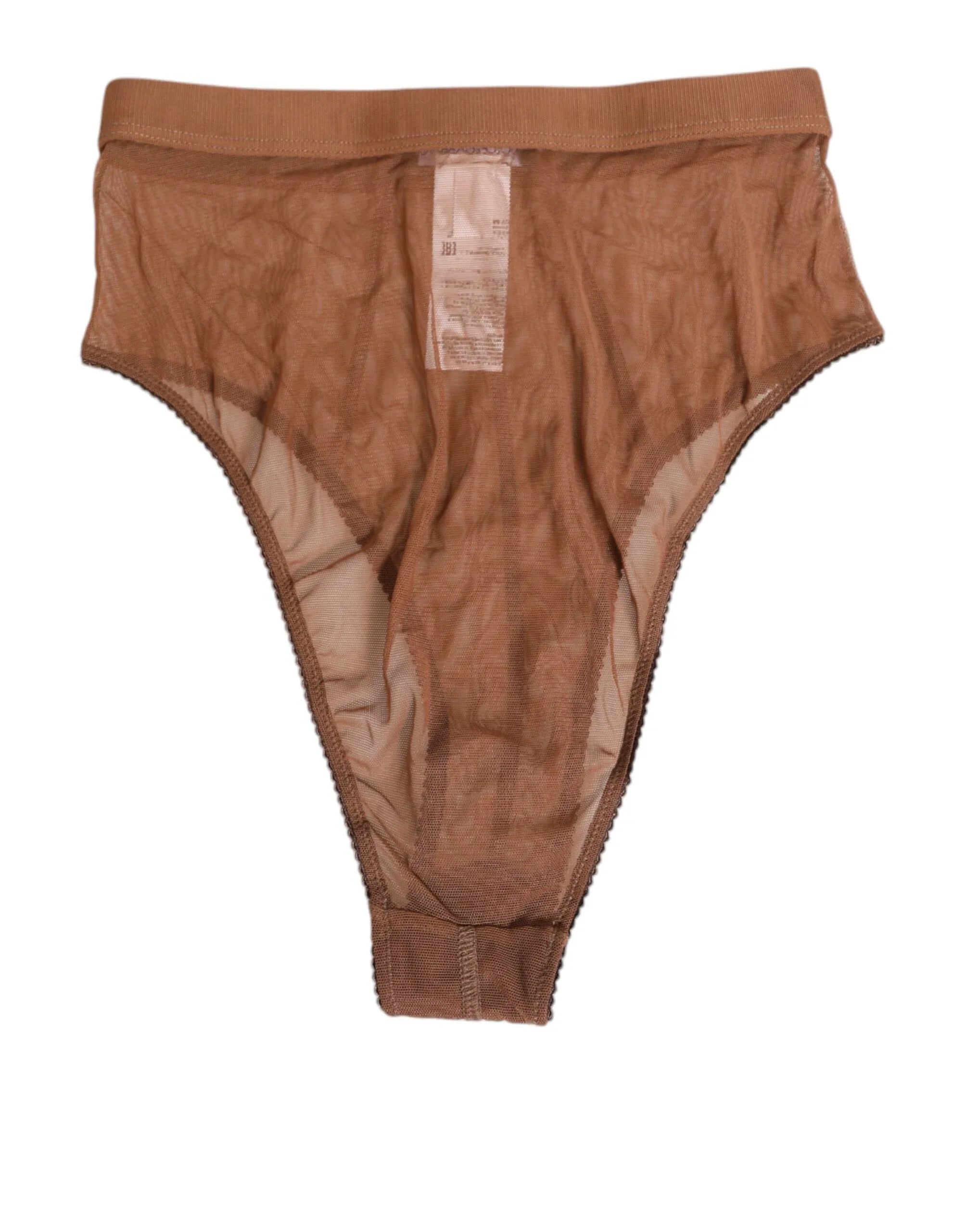 Dolce & Gabbana Brown Sheer Mesh High Waist Briefs Underwear - Zeiniez