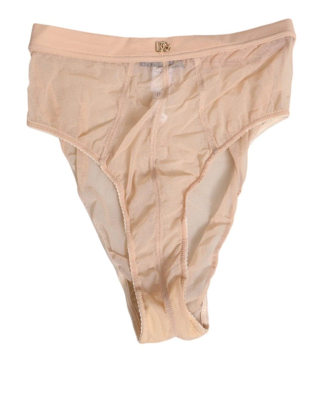 Dolce & Gabbana Beige Sheer Mesh High Waist Panty Underwear - Zeiniez