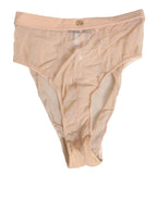 Dolce & Gabbana Beige Sheer Mesh High Waist Panty Underwear - Zeiniez