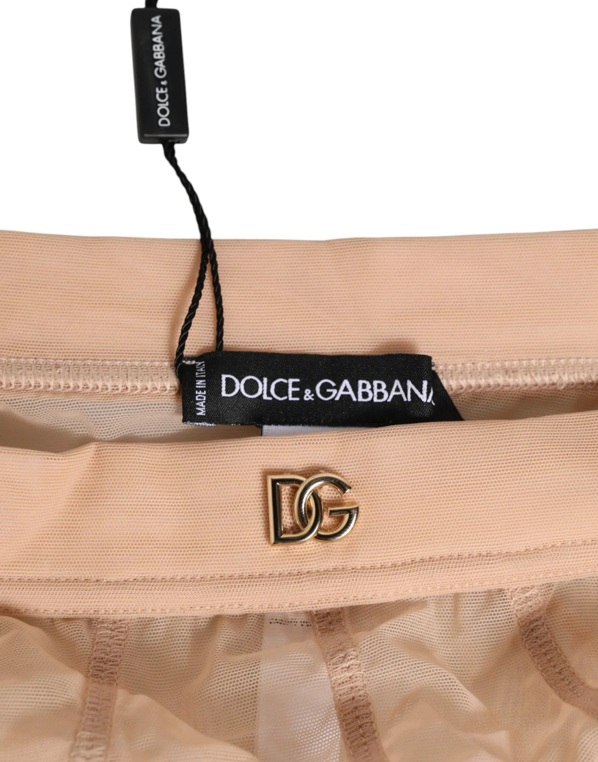 Dolce & Gabbana Beige Sheer Mesh High Waist Panty Underwear - Zeiniez