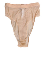 Dolce & Gabbana Beige Sheer Mesh High Waist Panty Underwear - Zeiniez