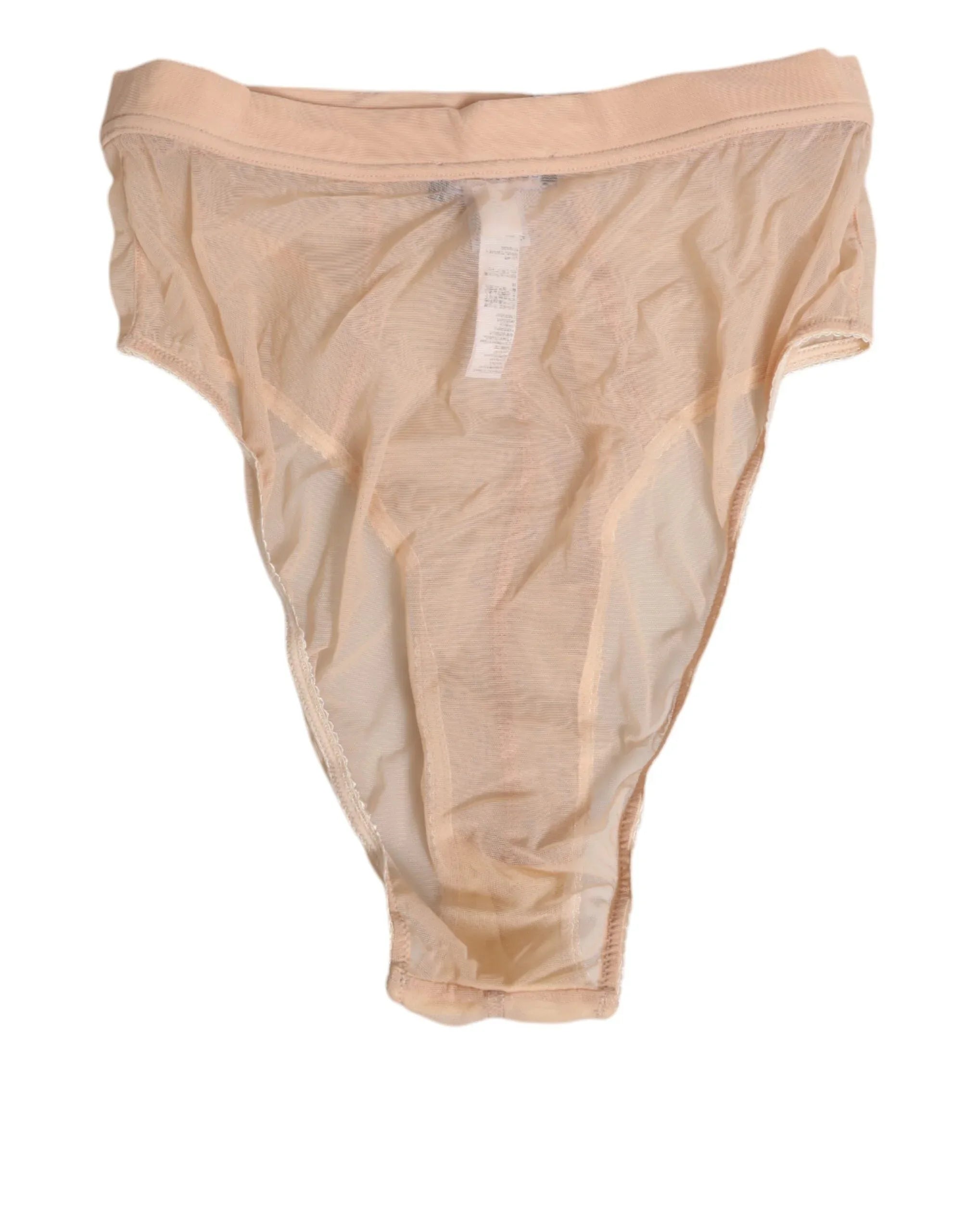 Dolce & Gabbana Beige Sheer Mesh High Waist Panty Underwear - Zeiniez