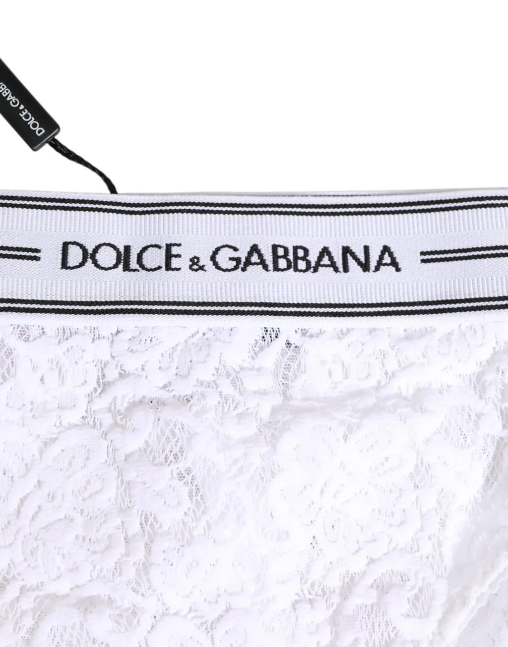 Dolce & Gabbana White Lace Slip Brief Logo Waistband Underwear - Zeiniez