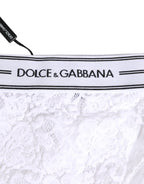 Dolce & Gabbana White Lace Slip Brief Logo Waistband Underwear - Zeiniez