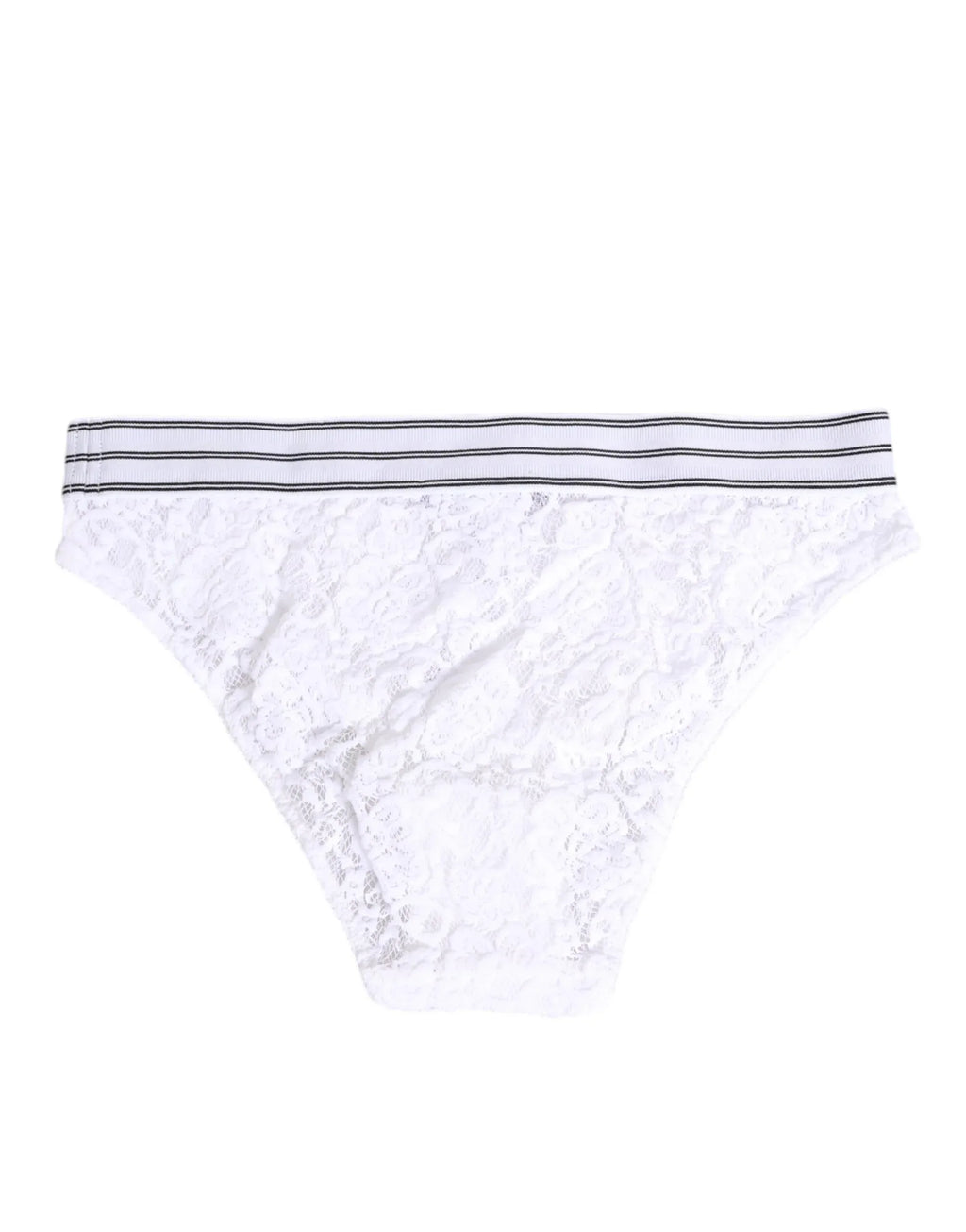 Dolce & Gabbana White Lace Slip Brief Logo Waistband Underwear - Zeiniez