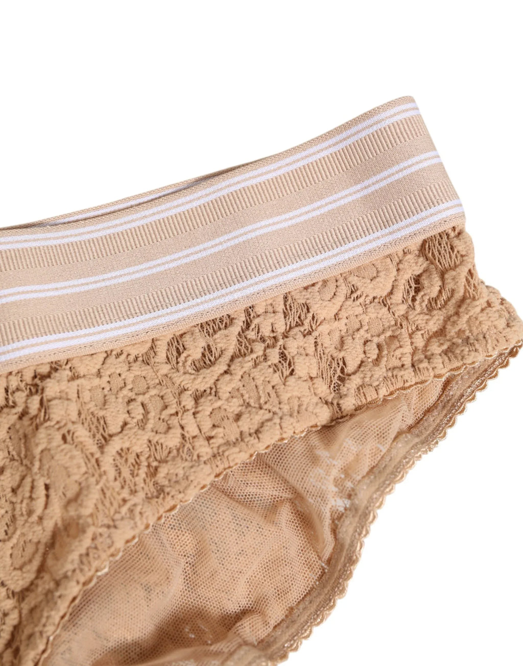 Dolce & Gabbana Beige Lace Brasiliano Briefs Logo Waistband Underwear - Zeiniez
