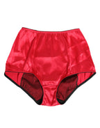 Dolce & Gabbana Red Silk Satin High-Waist Briefs Underwear - Zeiniez