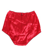 Dolce & Gabbana Red Silk Satin High-Waist Briefs Underwear - Zeiniez