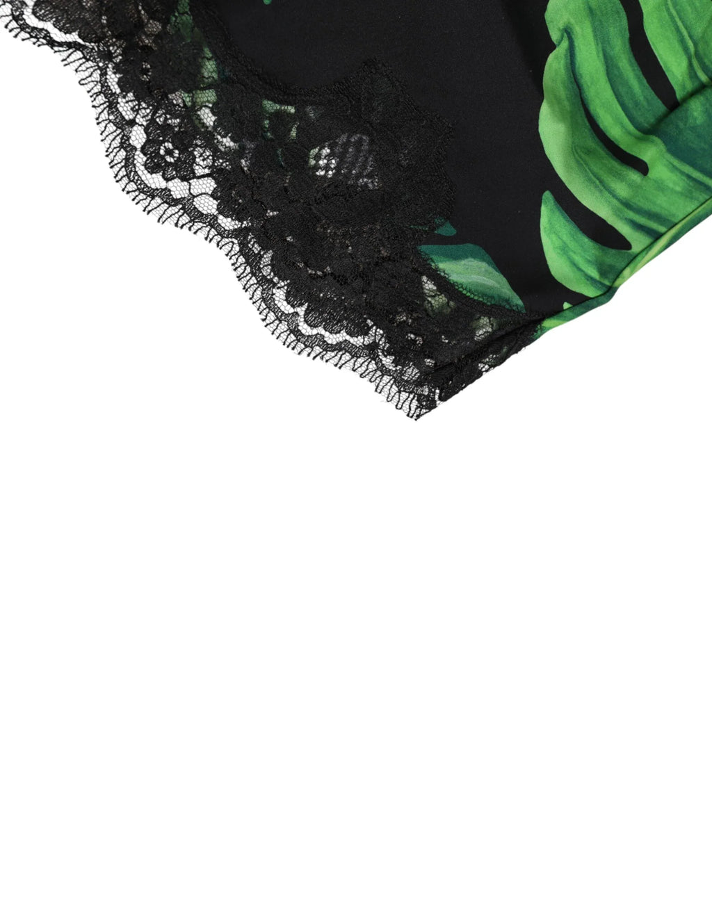 Dolce & Gabbana Black Green Tropical Print Lace Underwear - Zeiniez