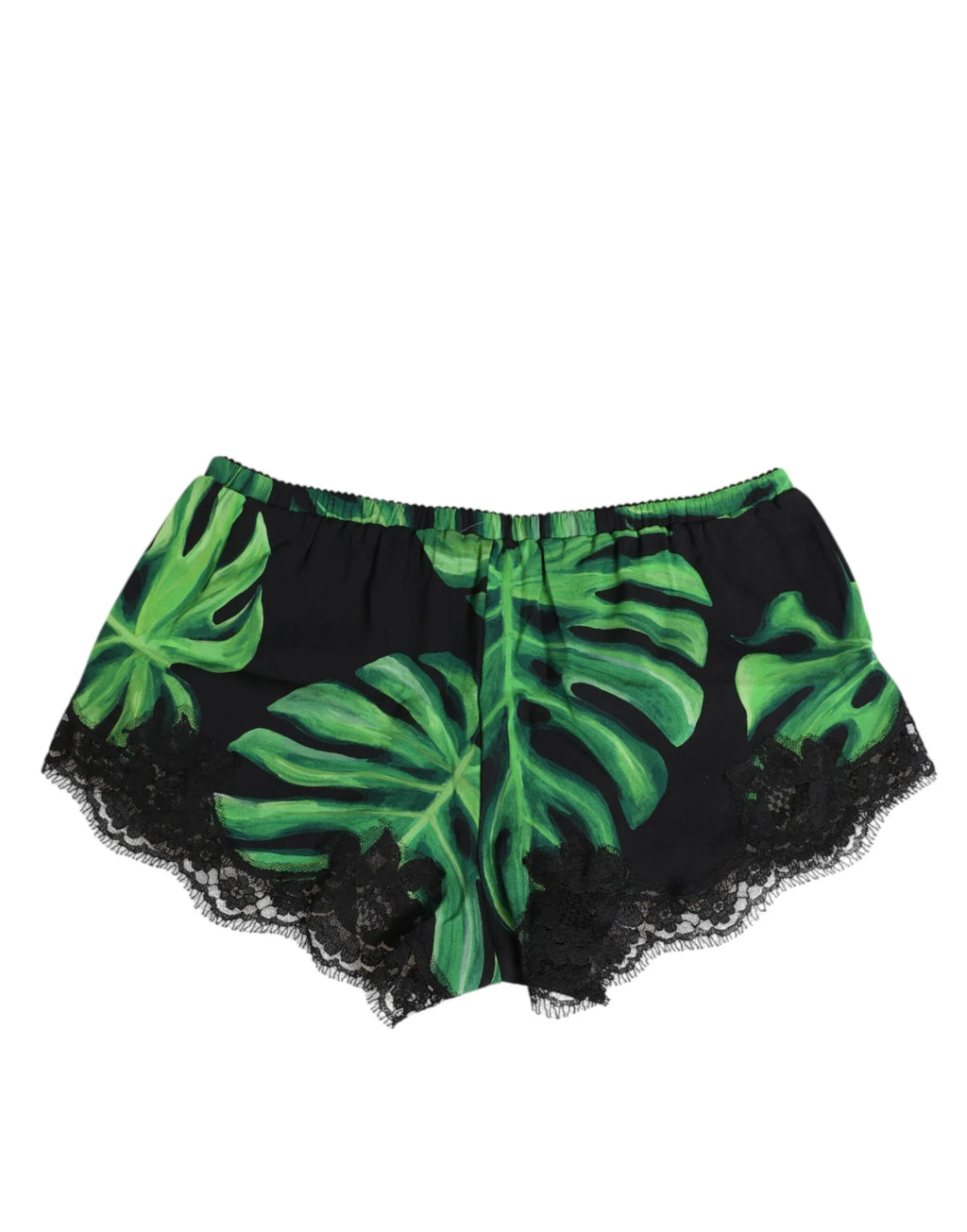 Dolce & Gabbana Black Green Tropical Print Lace Underwear - Zeiniez