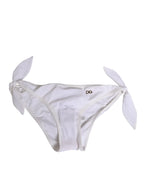 Dolce & Gabbana White Side Tie Logo Bikini Bottom Underwear - Zeiniez