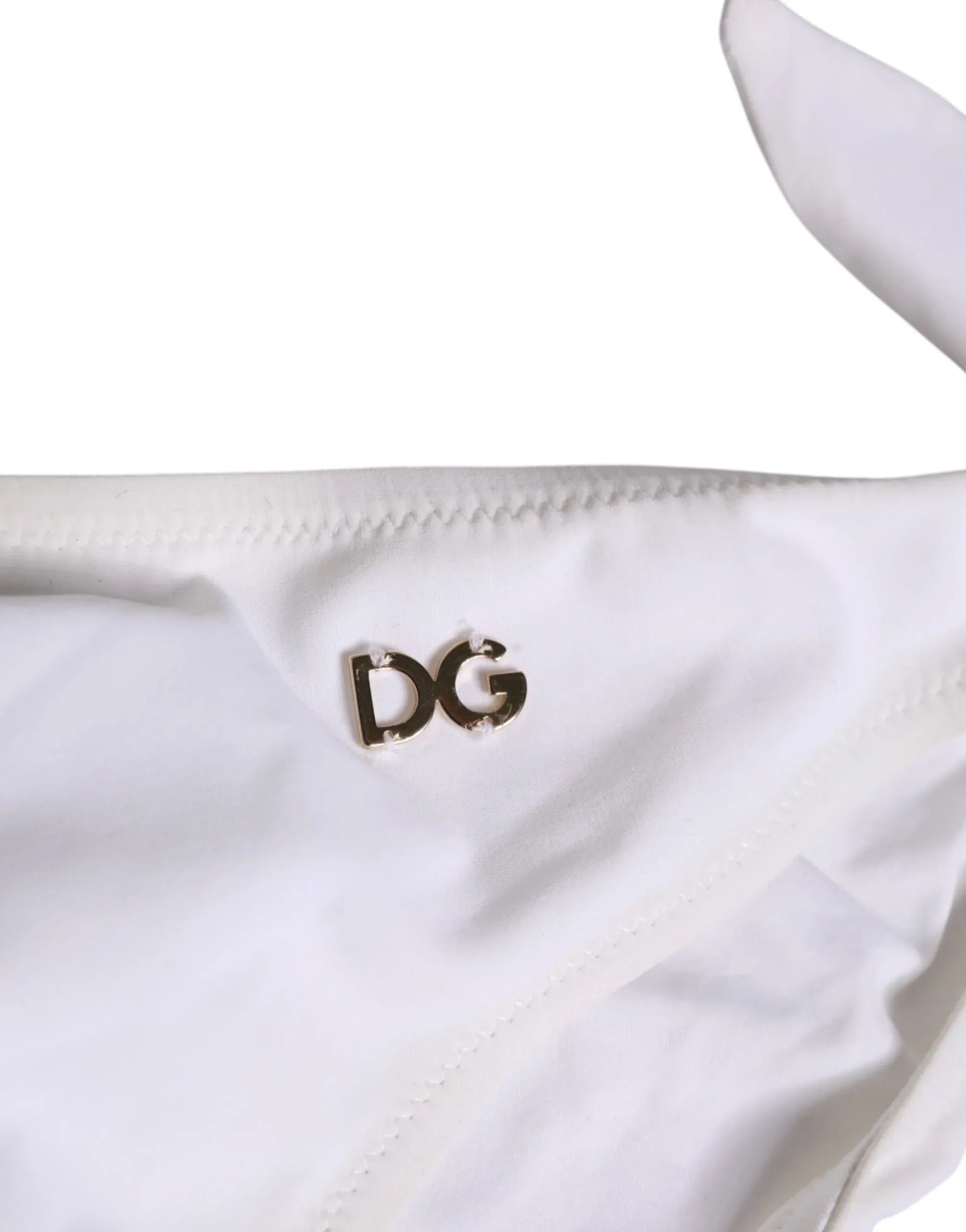 Dolce & Gabbana White Side Tie Logo Bikini Bottom Underwear - Zeiniez