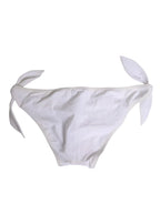 Dolce & Gabbana White Side Tie Logo Bikini Bottom Underwear - Zeiniez