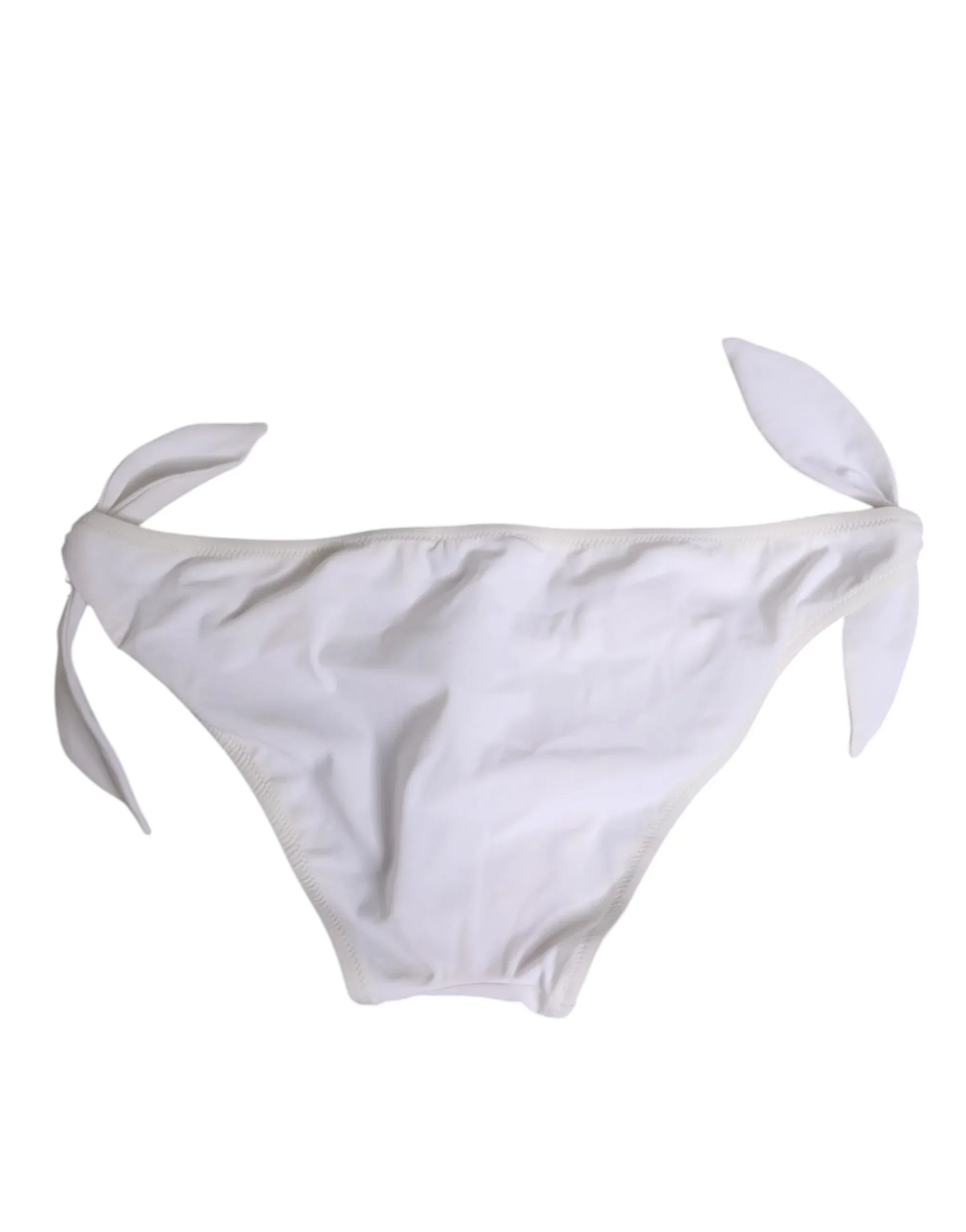 Dolce & Gabbana White Side Tie Logo Bikini Bottom Underwear - Zeiniez