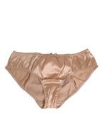 Dolce & Gabbana Nude Beige Silk Satin Bow Lace Trim Underwear - Zeiniez