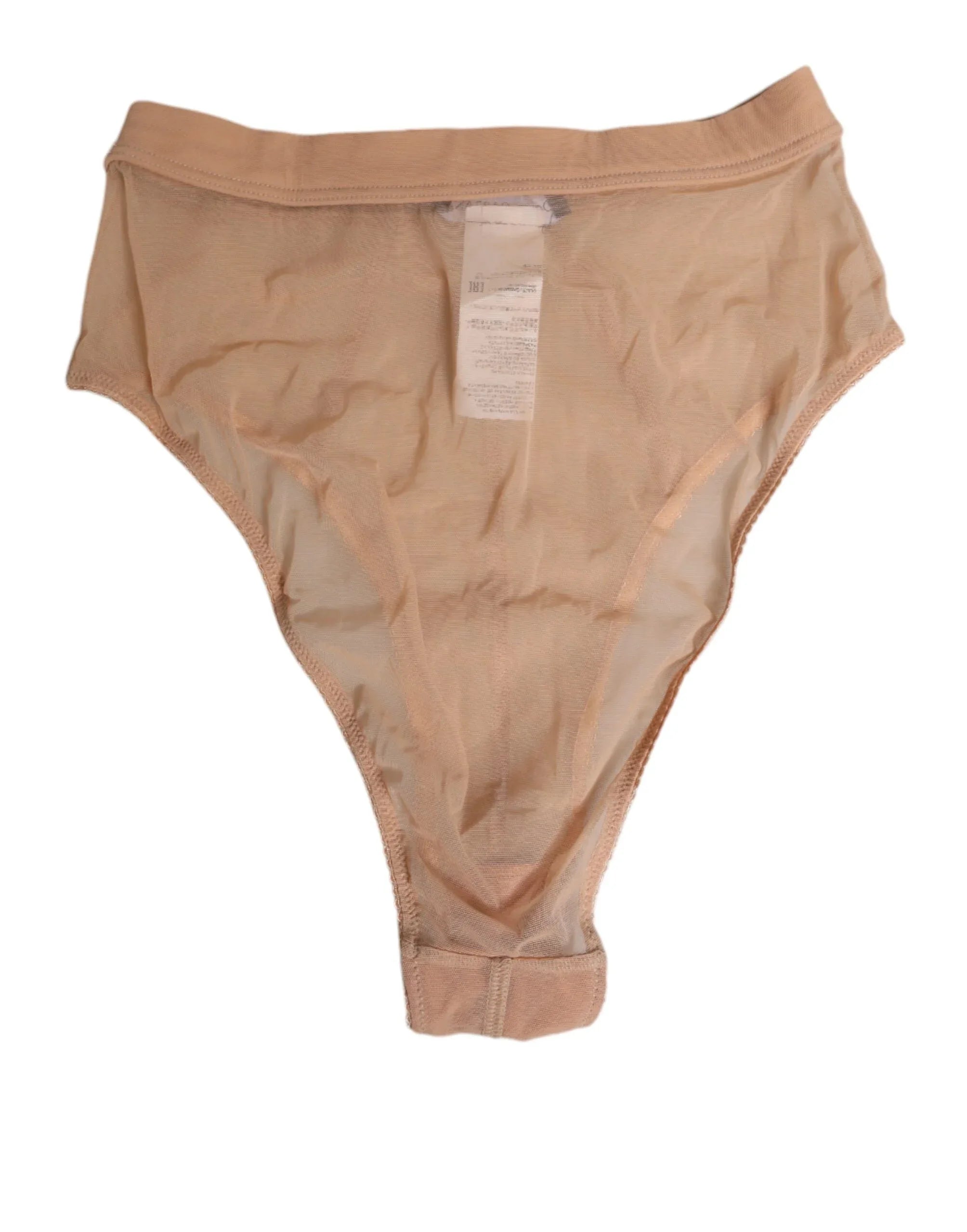 Dolce & Gabbana Beige Sheer Mesh High Waist Briefs Underwear - Zeiniez