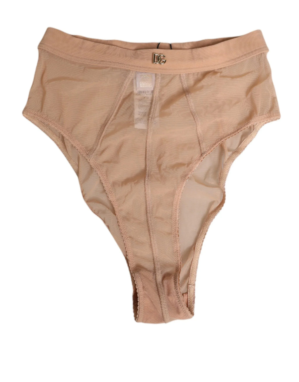 Dolce & Gabbana Beige Sheer Mesh High Waist Briefs Underwear - Zeiniez