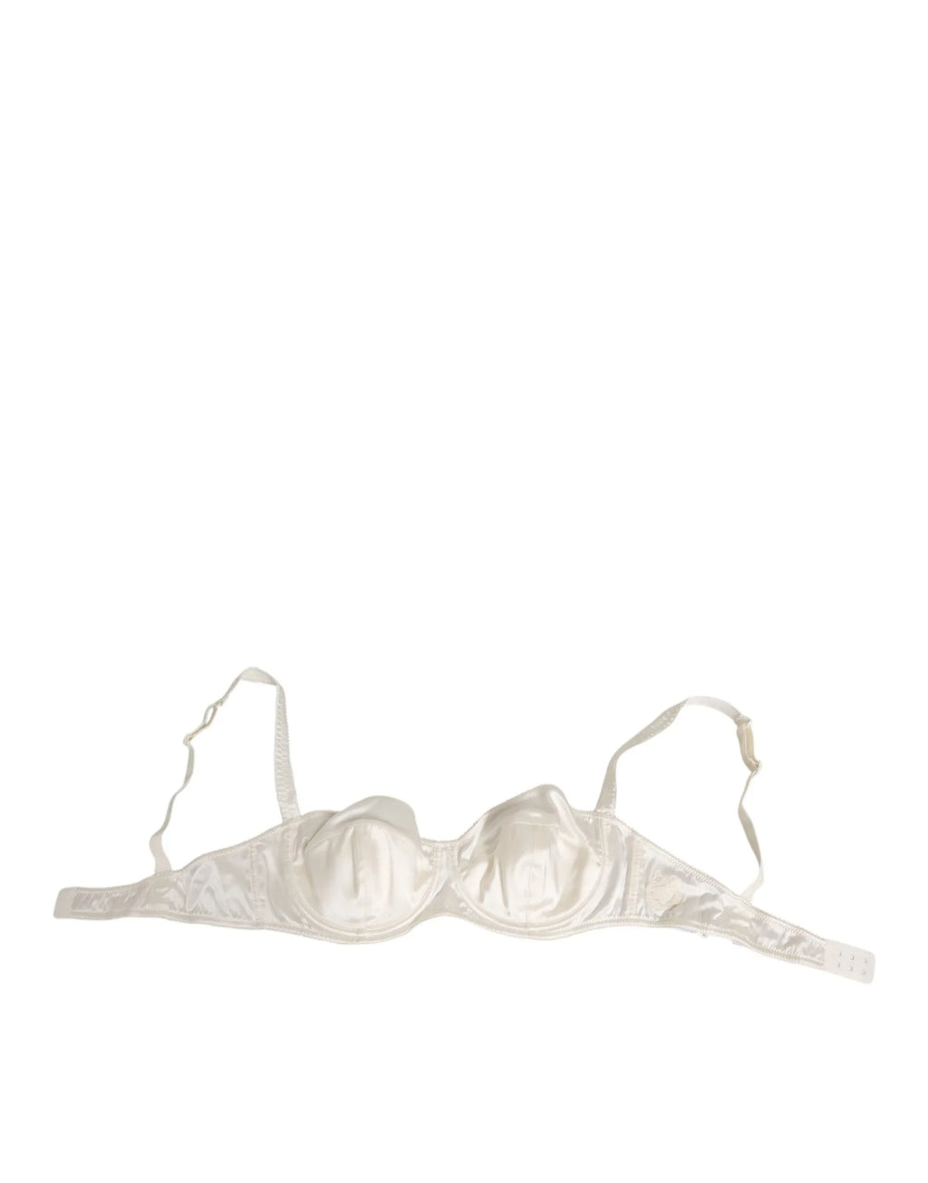 Dolce & Gabbana White Silk Satin Balconnet Lingerie Bra Underwear - Zeiniez
