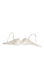 Dolce & Gabbana White Silk Satin Balconnet Lingerie Bra Underwear - Zeiniez