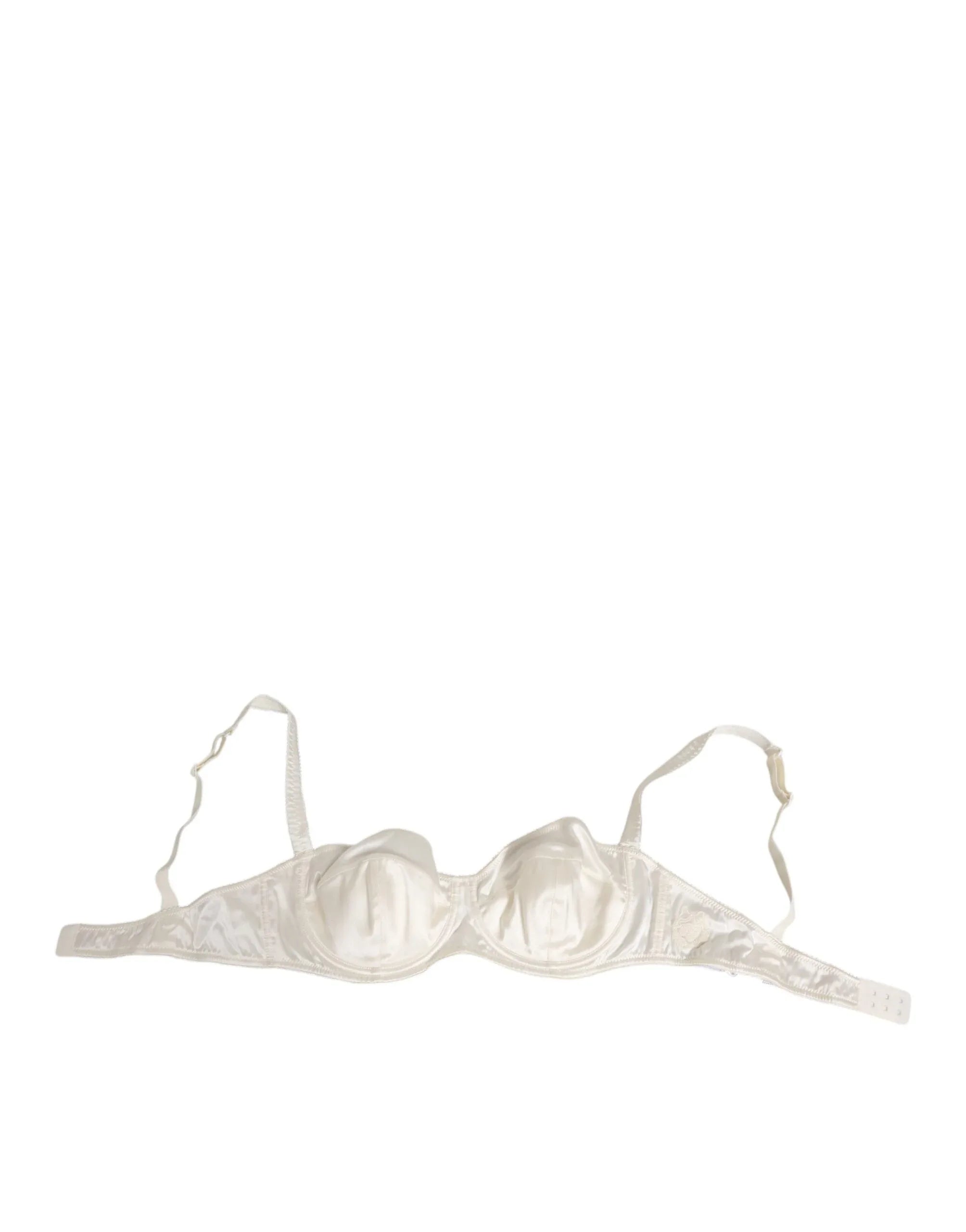 Dolce & Gabbana White Silk Satin Balconnet Lingerie Bra Underwear - Zeiniez