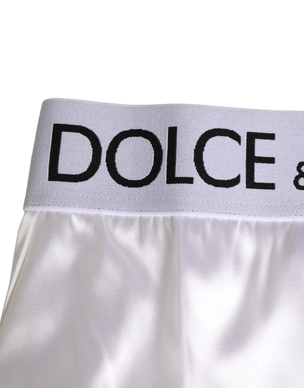 Dolce & Gabbana White Satin High-Waist Brief Logo Women Underwear - Zeiniez