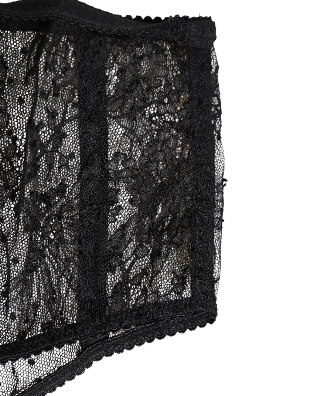 Dolce & Gabbana Black Lace Polka Dot Mesh High Waist Underwear - Zeiniez