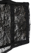 Dolce & Gabbana Black Lace Polka Dot Mesh High Waist Underwear - Zeiniez