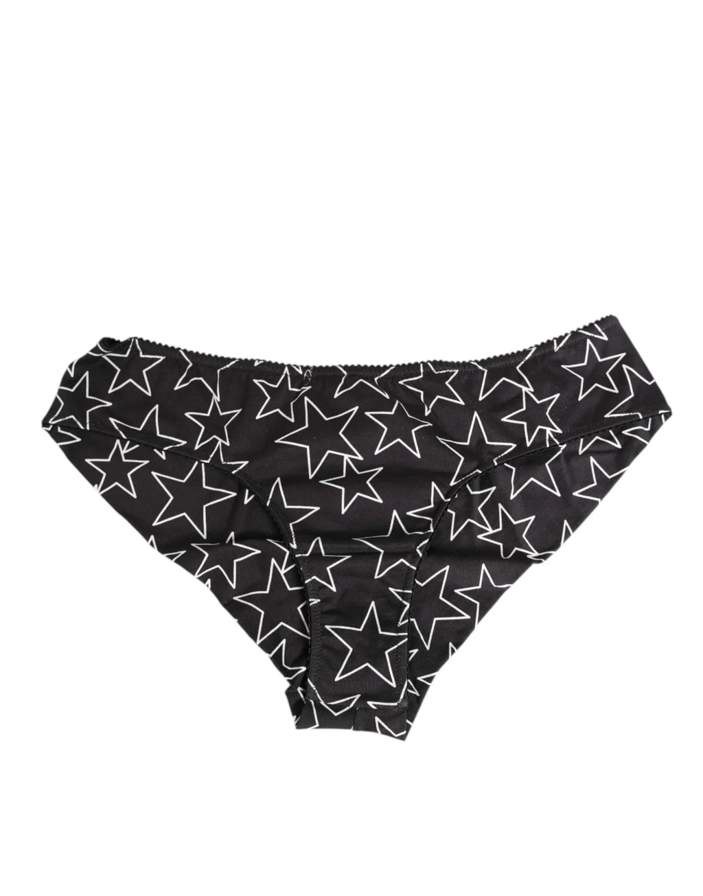 Dolce & Gabbana Black White Star Print Cotton Slip Panty Underwear - Zeiniez