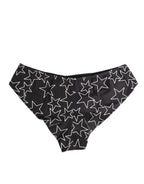 Dolce & Gabbana Black White Star Print Cotton Slip Panty Underwear - Zeiniez