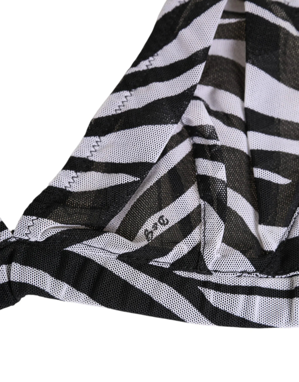 Dolce & Gabbana Black White Zebra Print Sheer Mesh Bralette Underwear - Zeiniez