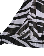 Dolce & Gabbana Black White Zebra Print Sheer Mesh Bralette Underwear - Zeiniez