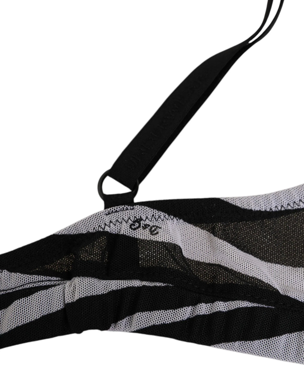 Dolce & Gabbana Black White Zebra Print Sheer Mesh Bralette Underwear - Zeiniez