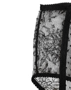 Dolce & Gabbana Black Sheer Polka Dot Lace High Waist Underwear - Zeiniez