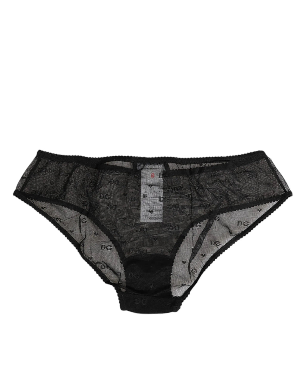 Dolce & Gabbana Black Sheer Mesh Lace Polka Dot Logo Underwear - Zeiniez