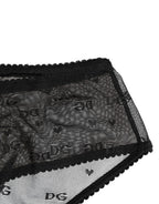 Dolce & Gabbana Black Sheer Mesh Lace Polka Dot Logo Underwear - Zeiniez