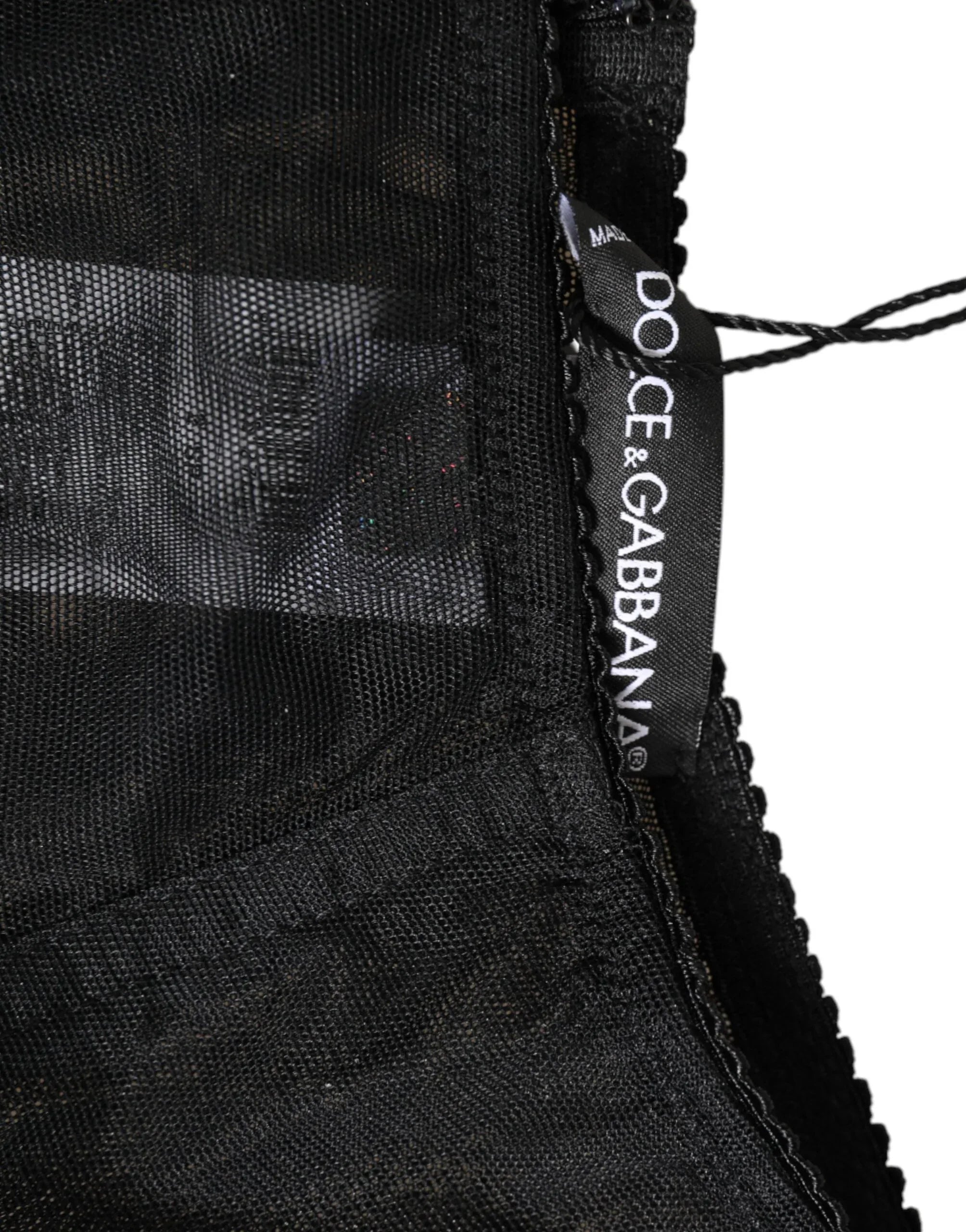 Dolce & Gabbana Black High Waist Mesh Sheer Shapewear Underwear - Zeiniez