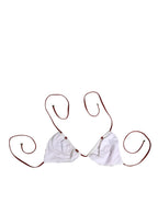 Dolce & Gabbana White Red Polka Dot Floral Print Triangle - Zeiniez