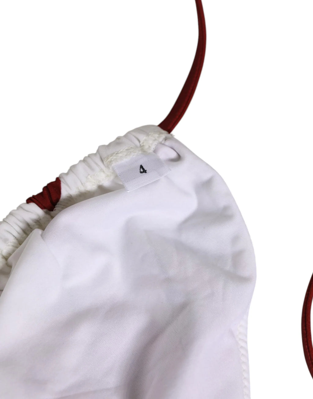 Dolce & Gabbana White Red Polka Dot Floral Print Triangle - Zeiniez