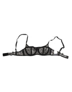 Dolce & Gabbana Black Floral Lace Sheer Underwire Bra Underwear - Zeiniez
