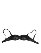 Dolce & Gabbana Black Silk Satin Wireless Lingerie Bra Underwear - Zeiniez