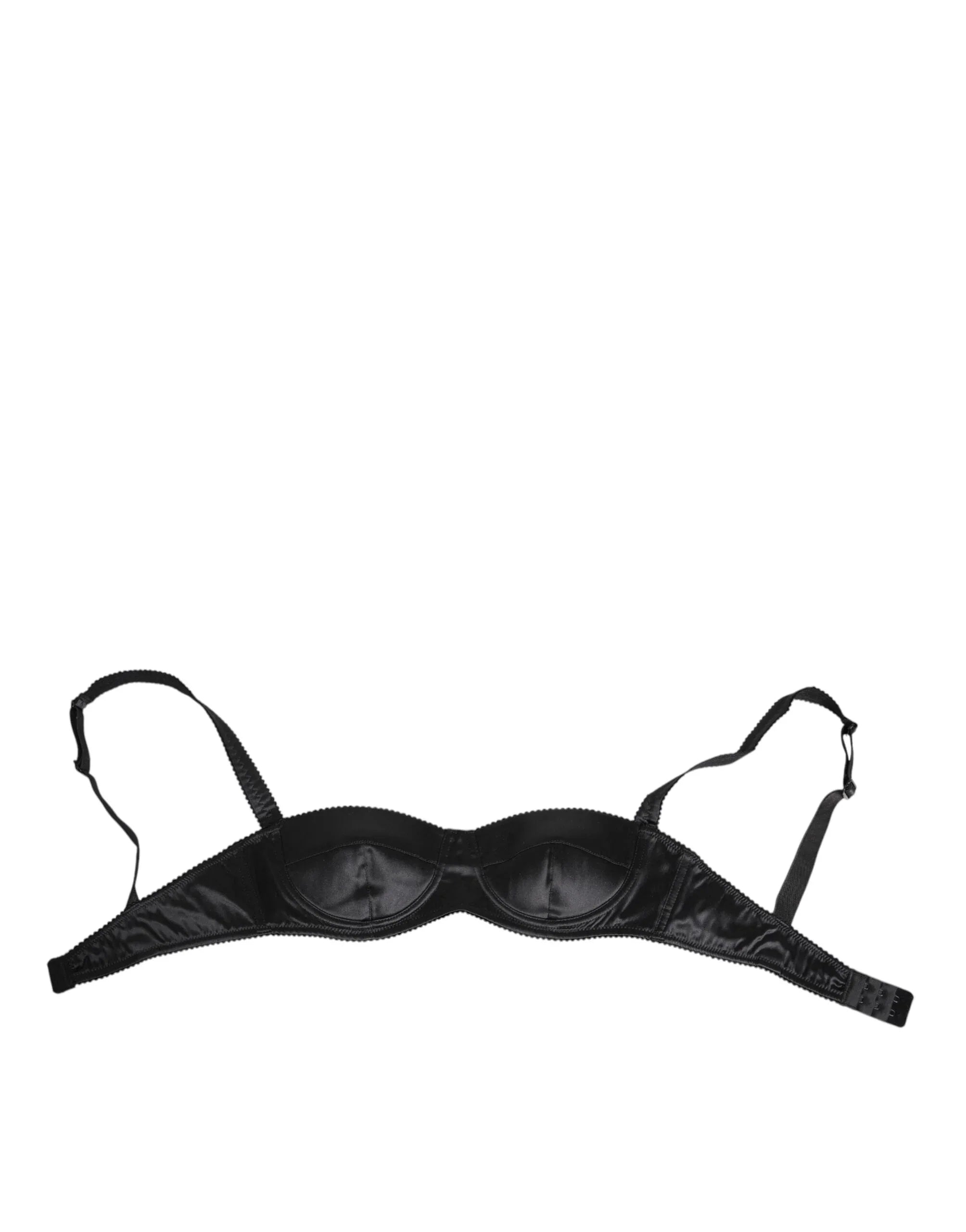 Dolce & Gabbana Black Silk Satin Wireless Lingerie Bra Underwear - Zeiniez