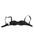 Dolce & Gabbana Black Silk Satin Wireless Lingerie Bra Underwear - Zeiniez